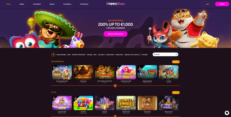 HappySlots Casino Bonussen voor Meer Speelvoordeel image 1