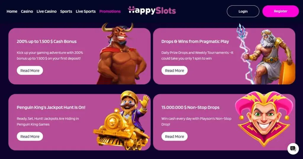 HappySlots Casino Bonussen voor Meer Speelvoordeel image 3